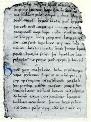 Manoscritto di Bewulf dal Cotton Vittenius Manuscript